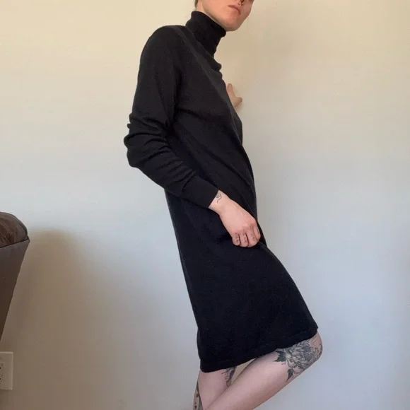 Uniqlo Black Turtleneck Knit Dress - Picture 1 of 6